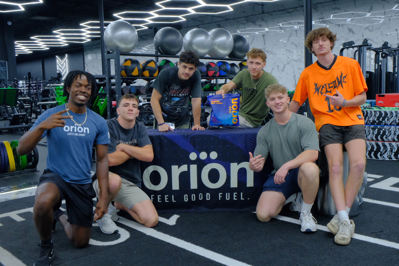 The Orion team at an early sample table