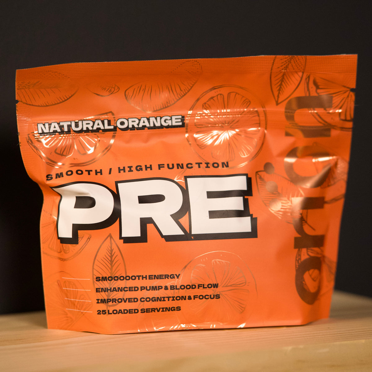 Orion PRE pre-workout, Natural Orange, 25 servings bag